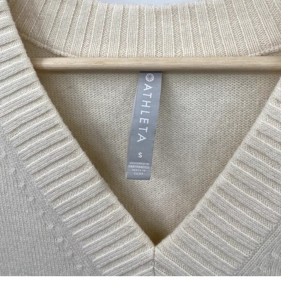 Athleta Wool Cashmere V-Neck Tunic Sweater, Dove - Picture 6 of 7